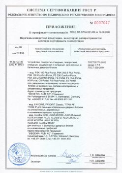 2017.06.19 Конаково - Приложение к сертификату Устройства поворотные, откидные, Siegenia-Aubi KG. ГОСТ 30777-2012